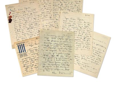 KANDINSKY VASSILY (1866-1944) 
Ensemble de neuf lettres et une carte autographes...