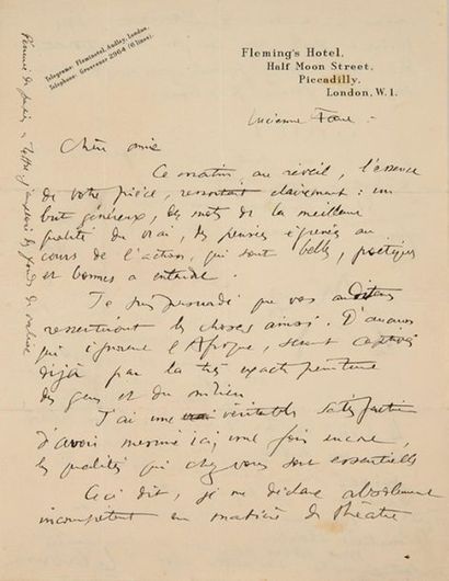 LE CORBUSIER, CHARLES-ÉDOUARD JEANNERET-GRIS DIT (1887-1965) 
Signed autograph letter...