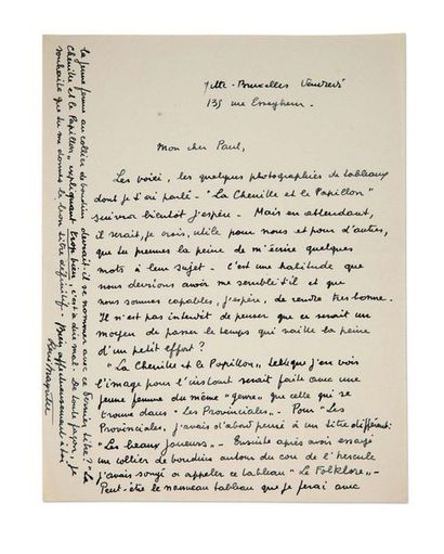 MAGRITTE René (1898-1967) Lettre autographe signée adressée à Paul ÉLUARD. Bruxelles...