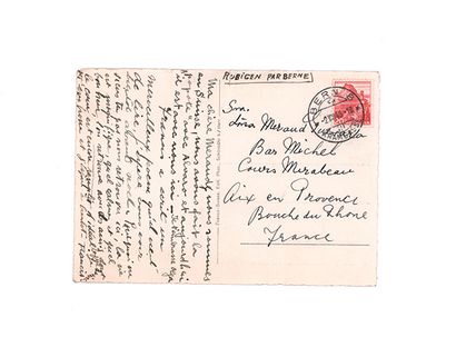 PICABIA OLGA (1905-2002) 
Autograph card signed by Olga and Francis Picabia addressed...