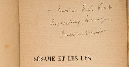 PROUST MARCEL (1871-1922) - RUSKIN JOHN (1819-1900) 
Sésame et les Lys: des trésors...