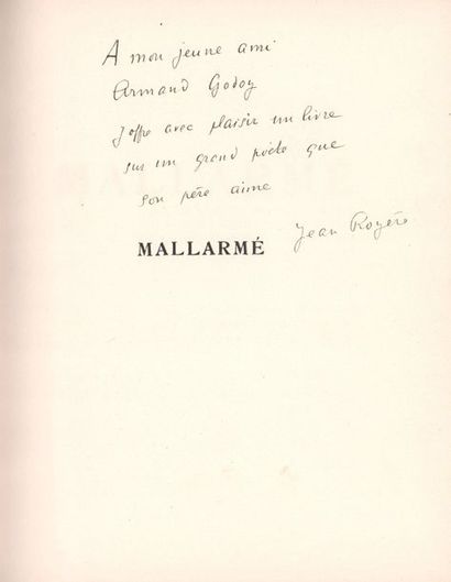 JEAN ROYÈRE (1871-1956) 
- Mallarmé, précédé d'une Lettre sur Mallarmé de Paul VALÉRY.
Paris,...