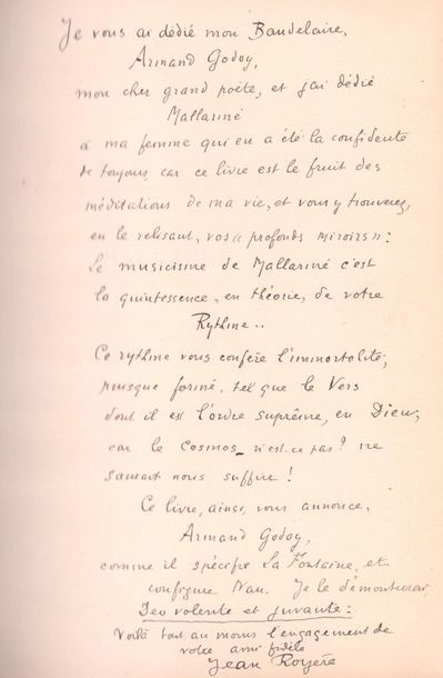 JEAN ROYÈRE (1871-1956) 
- Mallarmé, précédé d'une Lettre sur Mallarmé de Paul VALÉRY.
Paris,...