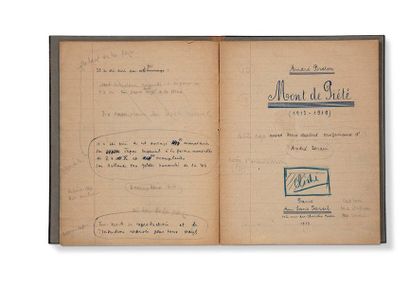 BRETON André (1896-1966) 
Mont de Piété, complete autograph manuscript with the first...