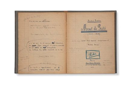 BRETON André (1896-1966) 
Mont de Piété, manuscrit autographe complet avec le premier...