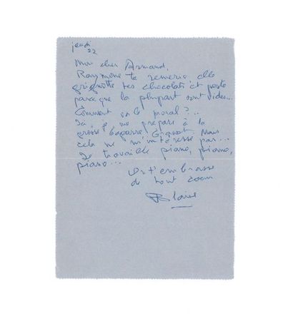 CENDRARS Blaise (1887-1961) 
Correspondance autographe signée adressée à Armand GODOY....