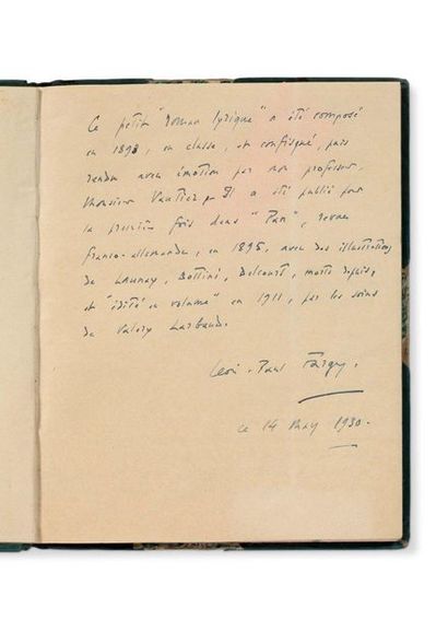 FARGUE LÉON-PAUL (1876-1947) 
Tancrède, manuscrit autographe signé.
S.d., 1 f. de...
