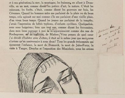Giraudoux Jean (1882-1944) 
Siegfried and the Limousin, signed autograph manuscript,...