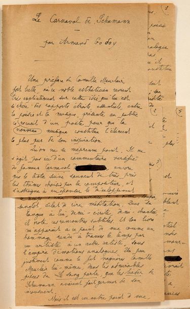 [GODOY ARMAND (1880-1964)] Correspondence received by Armand GODOY concerning the...