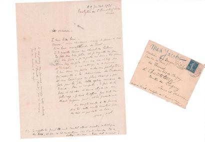 JACOB Max (1876-1944) 
Lettre autographe signée adressée à Kees VAN DONGEN.
Presbytère...