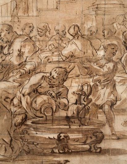 ATTRIBUÉ À FRANCESCO SOLIMENA (SERINO, 1657 - NAPLES, 1747) The Meal at Simon
Pierre's...