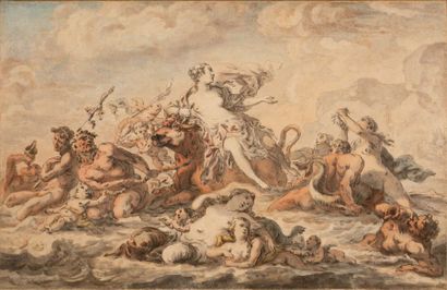 HUGUES TARAVAL (PARIS, 1729 - 1785) L'Enlèvement d'Europe
Watercolour and gouache...