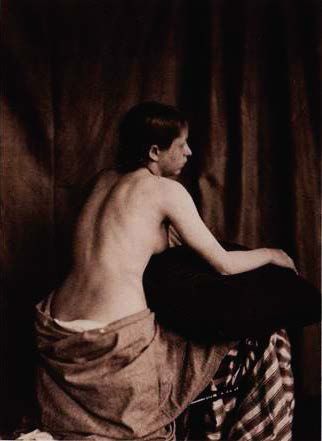 EUGÈNE DELACROIX (SAINT-MAURICE, 1798 - PARIS, 1863) Study of nude seen from the...