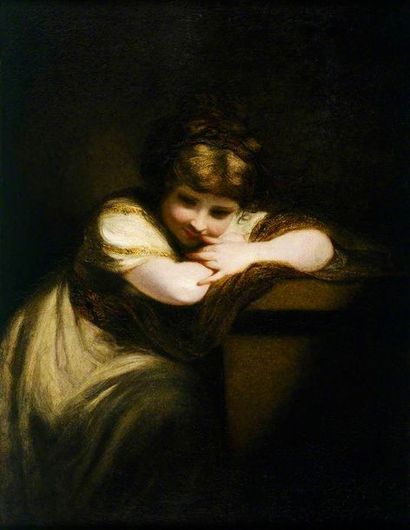ENTOURAGE DE SIR JOSHUA REYNOLDS (PLYMPTON,1723 - RICHMOND, 1792) Smiling young girl
Feather...