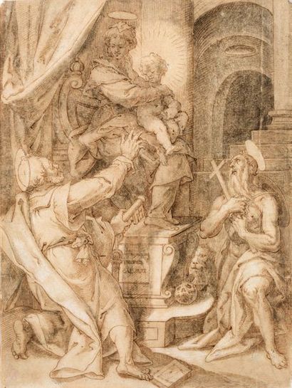 ATTRIBUÉ À DENIJS CALVAERT (ANVERS, 1540 - BOLOGNE, 1619) St. Peter and St. Jerome...