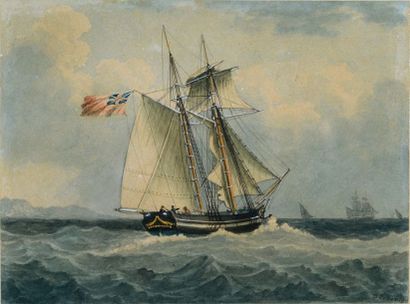 DAVID ROBERTS (EDIMBOURG, 1796 - LONDRES, 1864) Vessels
Watercolour drawing
18.5...