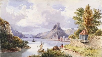 M. MACLEAY Schomberg Castle on the Rhine
Watercolour
13 x 23.5 cm
Signed right

Provenance
Christie's...