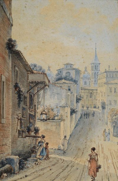 Victor Jean NICOLLE (Paris, 1754 - 1826) Santa Maria Maggiore
Aquarelle
17 x 11,5...