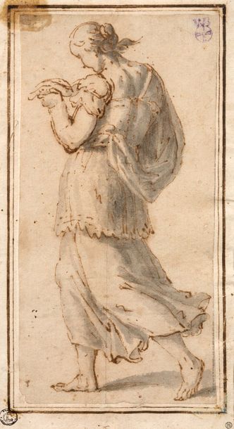 ATTRIBUÉ À PROSPERO FONTANA (BOLOGNE, 1512 - ROME, 1597) Femme vue de trois quarts
Plume...