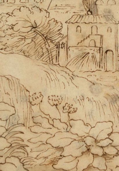 ENTOURAGE D'ANNIBALE CARRACCI (BOLOGNE, 1560 - ROME, 1609) Presumed view of Rome
Pen...