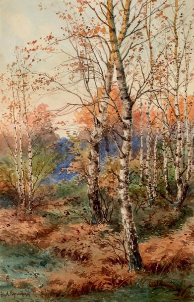 RICHARD ALEKSANDROVITCH BERGGOLTS (SAINT-PÉTERSBOURG 1865 - PÉTROGRAD 1920) 
Forêt...