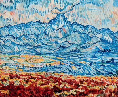 SATTAR BAHLULZADE (BAHLULZADEH) (1909 - 1947) 
Monts du Caucase
Huile sur toile
Signée...