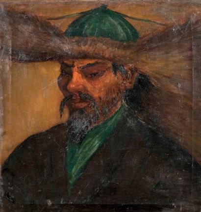 ÉCOLE RUSSE, 1917 
Portrait de Kirghize
Huile sur toile
Signée et datée
56 x 54 cm
Porte...