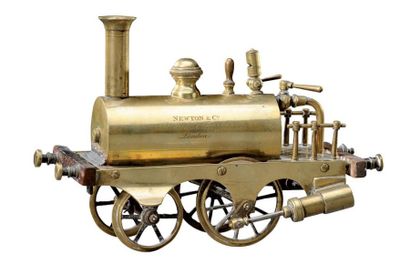 null Locomotive à vapeur (maquette ou modèle réduit) en laiton, gravée sur le côté:...