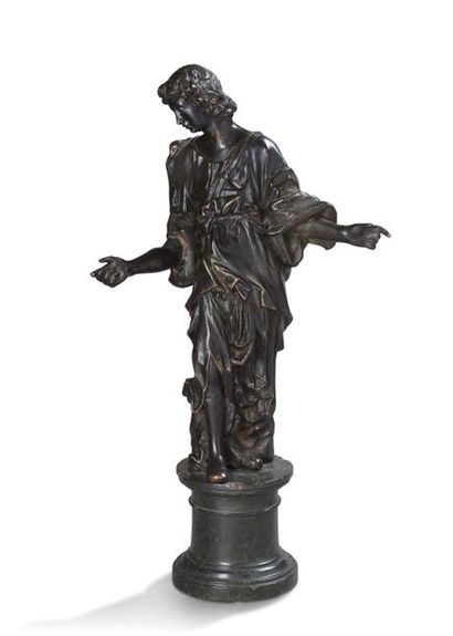 null PAIRE D'ANGES en bronze à patine noire Allemagne du sud, XVIIe siècle
Hauteur...
