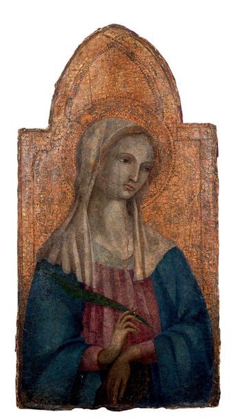ECOLE DE SIENNE DU XIVE SIÈCLE Sainte Barbara
Tempera et or sur bois
49 x 25 cm

A...