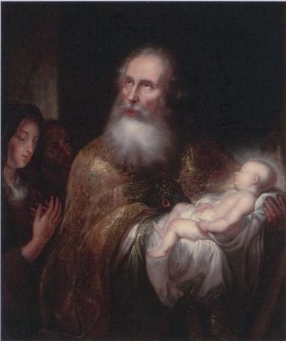 JÜRGEN OVENS (TÖNNING, 1623 - FRIEDRICHSTADT, 1678) Siméon, tenant l'enfant Jésus,...