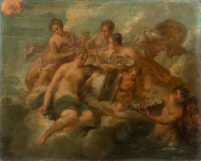ENTOURAGE DE NICOLAS VLEUGHELS (PARIS, 1668 - ROME, 1737) La Toilette de Vénus
Oil...