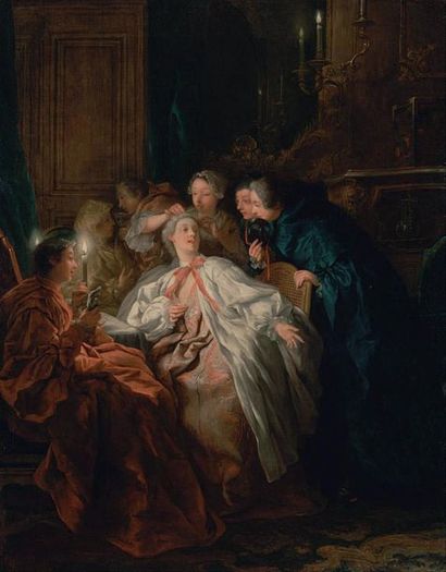 Jean-François de TROY (Paris, 1679 - Rome, 1752) Portrait de femme en Vénus désarmant...