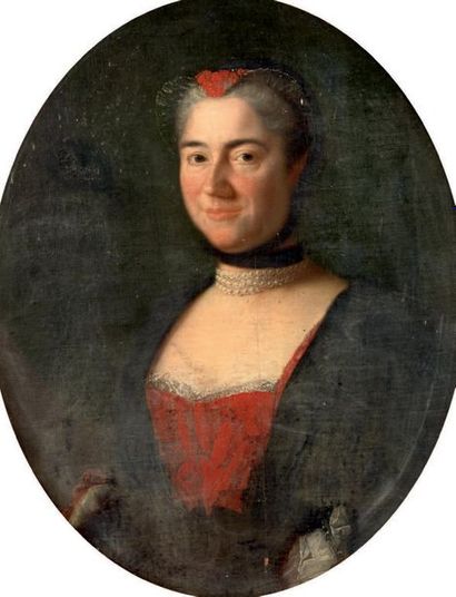 École FRANÇAISE du XVIIIe siècle Presumed portrait of Mrs Foues de Ruzé, mother of...