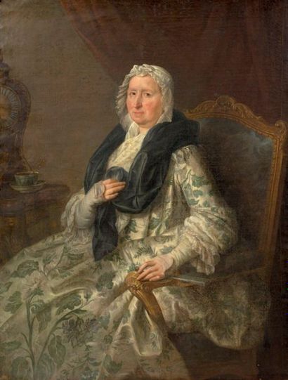 ATTRIBUÉ À DONATIEN NONNOTTE (BESANÇON, 1708 - LYON, 1785) Portrait de la Comtesse...