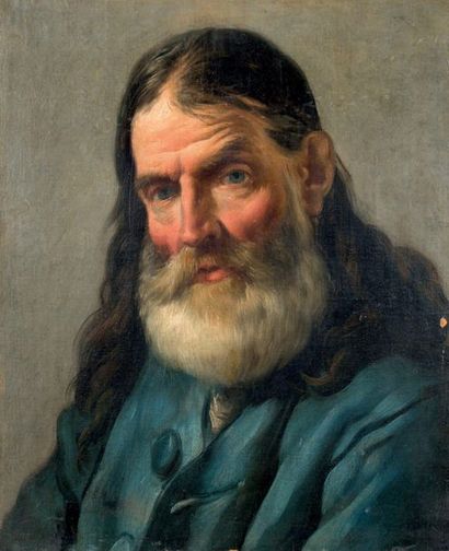 ATTRIBUÉ À NICOLAS BERNARD LEPICIE (PARIS, 1735 - 1784) Old man sitting
Oil on canvas
50...