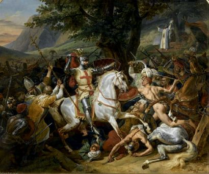 HORACE VERNET (PARIS, 1789 - 1863) Etude prépatoire pour La Bataille de Las Navas...
