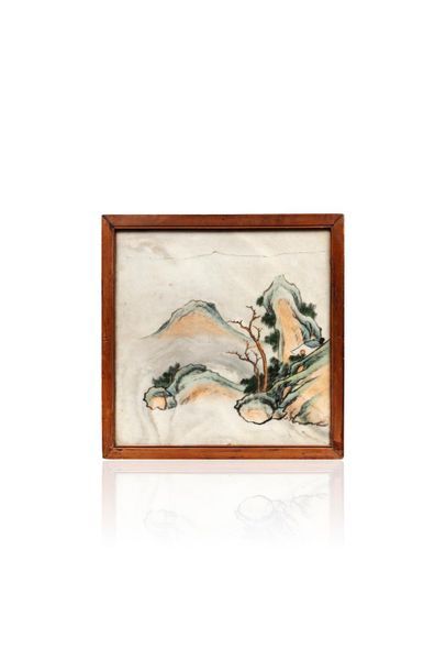 null Chine, XIXe siècle

Grand panneau en albâtre, à décor polychrome d'objets mobiliers,...