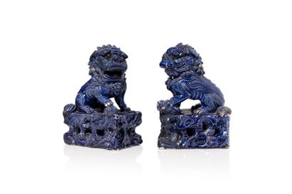 null China, Republic period, circa 1920

Pair of Buddhist lions sitting on terraces.



H....