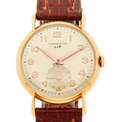 LIP Chronomètre «Elgiloy»
Vers 1960
Boitier or
Mouvement mécanique à remontage manuel
Diam:...