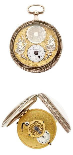 GIRARDIER LAINE Début XIXème siècle 
Pocket watch Silver

case Enamelled dial at...