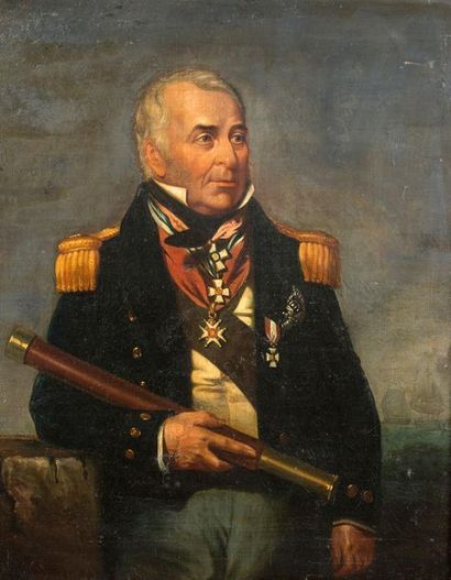 CHARLES BAUGNIET 
Portrait de l’amiral britannique Charles Napier
(1786 – 1860)
Huile...