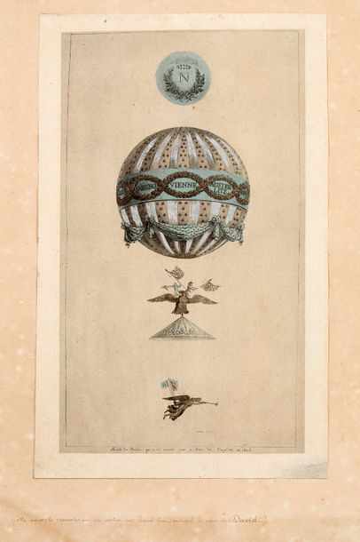 null MODÈLE DE BALLON EXÉCUTÉ
POUR LE SACRE DE NAPOLÉON
Gravure rehaussée d’aquarelle...