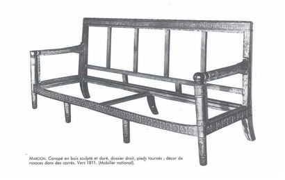 PIERRE-BENOÎT MARCION (1769-1840) 
Paire de fauteuils en bois naturel mouluré
finement...