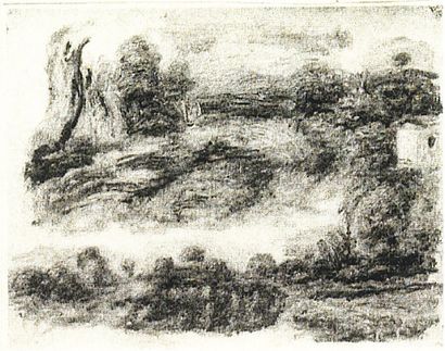 Auguste RENOIR (1841-1919) 
Paysage
Huile sur toile marouflée sur carton, monogrammée...