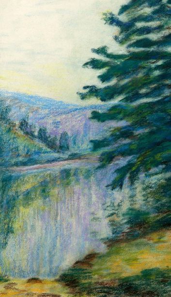 Armand GUILLAUMIN (1841-1927) 
Paysage de la Creuse, circa 1910
Pastel sur papier,...