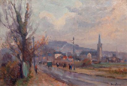 Robert Antoine PINCHON (1886-1943) 
Vue de Village
Huile sur toile, signée en bas...