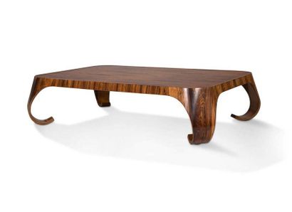 ISAMU KENMOCHI (1912 - 1971) 
Japanese elm veneer table
, rosewood
34 x 140 x 100...