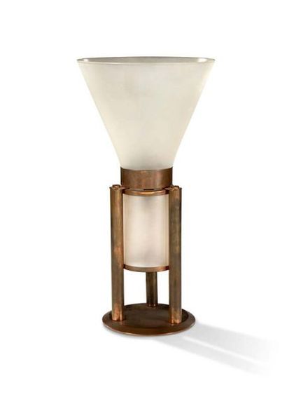 MITIS Lampe
Laiton, verre
H.: 50 cm.
Circa 1950