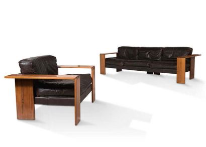 AFRA (1937-2011) & TOBIA (1935) SCARPA Sofa, heater called Artona
Leather, wood
74...